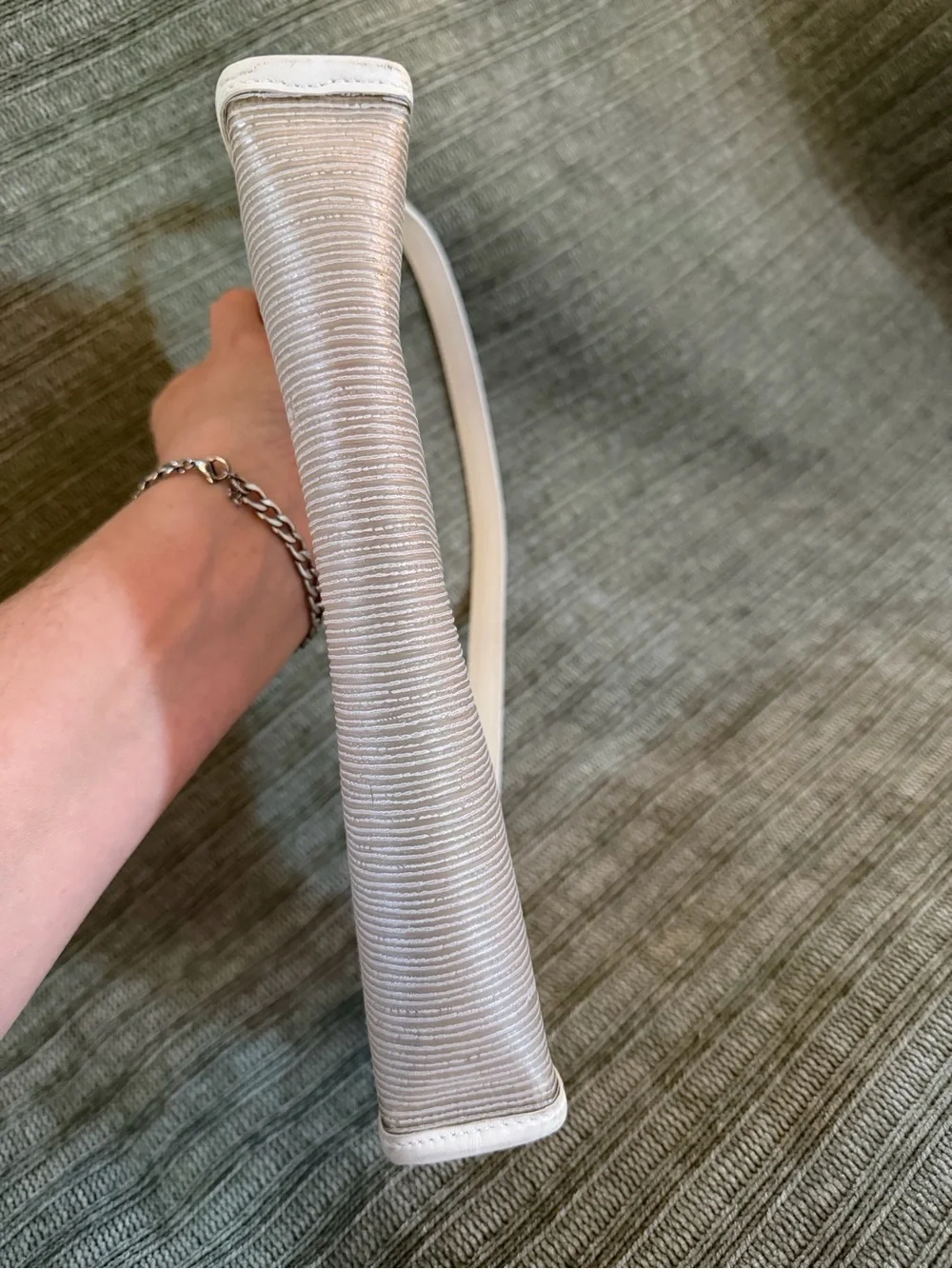 Salvatore Ferragamo White and Clear Shoulder Bag Pochette